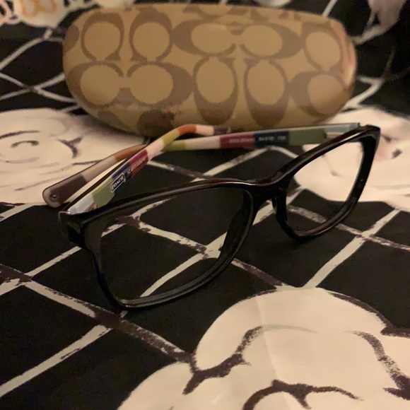 black rimmed Coach eyeglasses. case included - Picture 2 of 2